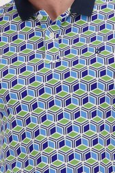 Polo à motif graphique vert-bleu de Ravøtt pour Hommes