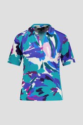 Polo avec imprimé violet-turquoise de Claude Arielle pour Femmes