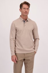 Le devant de Polo beige à manches longues  de Dansaert Blue pour Hommes
