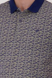 Polo beige à motif bleu de Ravøtt pour Hommes