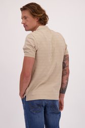 Le dos de Polo beige à rayures jacquard de Ravøtt pour Hommes