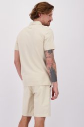 Le dos de Polo beige clair à manches courtes structuré de Ravøtt pour Hommes