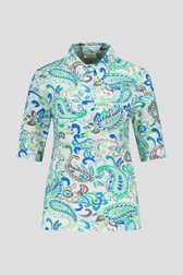 Polo blanc à imprimé cachemire et fleurs de Barbara Lebek pour Femmes