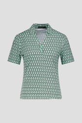 Polo blanc à imprimé de triangles verts de Claude Arielle pour Femmes