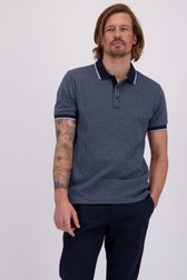 Le devant de Polo bleu à carreaux de Ravøtt pour Hommes