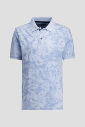 Photo produit 1 de Polo bleu à imprimé tropical subtil de Dansaert Blue pour Hommes