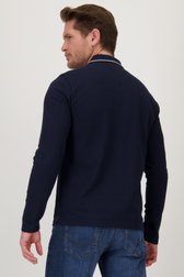 Polo bleu à manches longues de Dansaert Blue pour Hommes