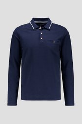 Polo bleu à manches longues de Dansaert Blue pour Hommes