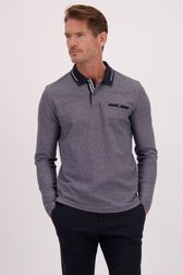 Le devant de Polo bleu à manches longues de Dansaert Blue pour Hommes