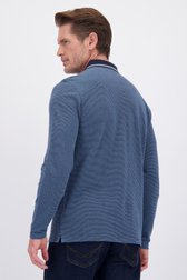 Le dos de Polo bleu à manches longues de Dansaert Blue pour Hommes