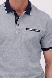 Détail de Polo bleu à motif fin de Dansaert Blue pour Hommes