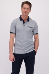 Le devant de Polo bleu à motif fin de Dansaert Blue pour Hommes