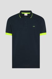 Photo produit 1 de Polo bleu avec accent vert fluo de Sun68 pour Hommes