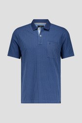 Polo bleu avec imprimé fin	 de Ravøtt pour Hommes