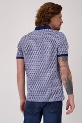 Polo bleu avec motif de feuilles fines de Ravøtt pour Hommes