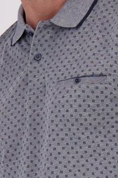 Polo bleu-blanc mélangé avec imprimé bleu foncé de Dansaert Blue pour Hommes