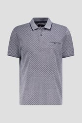 Polo bleu-blanc mélangé avec imprimé bleu foncé de Dansaert Blue pour Hommes