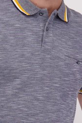 Polo bleu chiné avec accents jaunes de Dansaert Blue pour Hommes