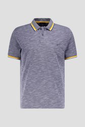 Polo bleu chiné avec accents jaunes de Dansaert Blue pour Hommes