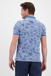 Polo bleu clair à imprimé floral de couleur jeans de Upper East pour Hommes