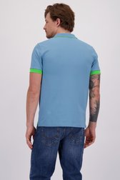 Le dos de Polo bleu clair avec accent vert fluo de Sun68 pour Hommes
