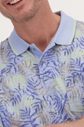 Polo bleu clair avec imprimé feuillage de Dansaert Blue pour Hommes