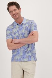 Polo bleu clair avec imprimé feuillage de Dansaert Blue pour Hommes