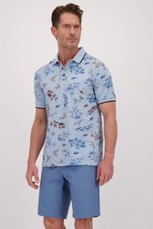 Le devant de Polo bleu clair avec motif feuillage de Dansaert Blue pour Hommes