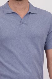 Détail de Polo bleu clair chiné de Upper East pour Hommes