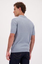 Le dos de Polo bleu en maille à manches courtes de Upper East pour Hommes
