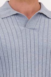 Détail de Polo bleu en maille à manches courtes de Upper East pour Hommes