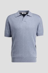 Photo produit 1 de Polo bleu en maille à manches courtes de Upper East pour Hommes
