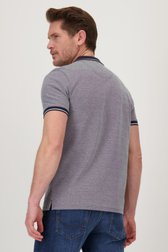 Polo bleu foncé à col rayé de Dansaert Blue pour Hommes