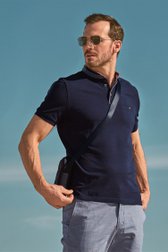 Polo bleu foncé à col rond	 de Dansaert Blue pour Hommes