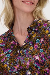 Polo bleu foncé à imprimé coloré  de Claude Arielle pour Femmes