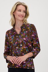 Polo bleu foncé à imprimé coloré  de Claude Arielle pour Femmes