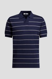 Photo produit 1 de Polo bleu foncé à motif rayé blanc de Upper East pour Hommes