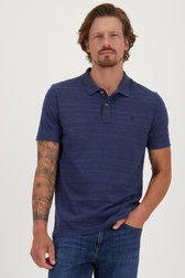 Polo bleu foncé à motifs rayés de Ravøtt pour Hommes