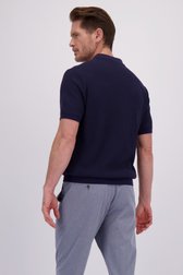 Le dos de Polo bleu foncé en maille de Dansaert Blue pour Hommes