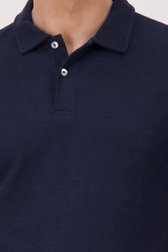Polo bleu foncé en tissu texturé de Casual Five pour Hommes