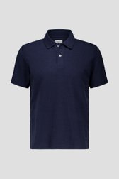 Polo bleu foncé en tissu texturé de Casual Five pour Hommes