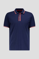 Polo bleu marine avec accent rouge de Dansaert Blue pour Hommes