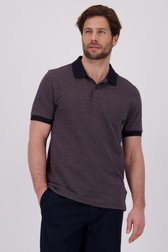 Polo bleu marine avec motif fin blanc-orange de Ravøtt pour Hommes