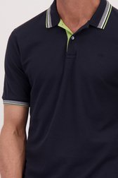 Détail de Polo bleu nuit avec accent blanc de Dansaert Blue pour Hommes
