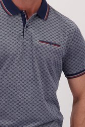 Détail de Polo bleue avec motif et détails blanc-brun de Dansaert Blue pour Hommes