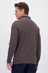 Le dos de Polo brun à manches longues de Dansaert Blue pour Hommes