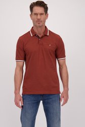Le devant de Polo brune avec détails blancs et bleus de Dansaert Blue pour Hommes