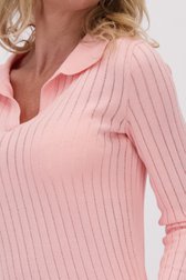 Polo côtelé rose clair de AC by Annelien Coorevits pour Femmes