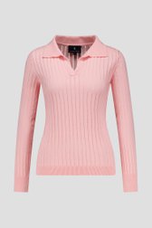 Polo côtelé rose clair de AC by Annelien Coorevits pour Femmes
