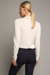 Le dos de Polo de golf blanc à manches longues de Dansaert Golf Club pour Femmes